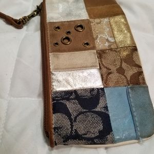 Large Coach Patchwork Wristlet